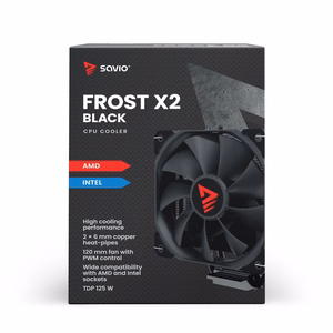 Savio SAVGCOFROSTBLACKX2 arvutikorpuse radiaator 12 cm must 1 tk