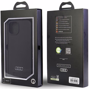 Audi силиконовый чехол iPhone 14 6.1" чёрный/чёрный хардкейс AU-LSRIP14-Q3/D1-BK