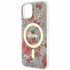 Guess GUHMP14MHCFWSA iPhone 14 Plus 6.7" roheline/khaki hardcase Flower MagSafe
