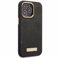 Guess Peony Logo Plate MagSafe Ümbris jaoks iPhone 14 Pro Max 6.7" - must