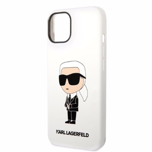 Karl Lagerfeld KLHCP14MSNIKBCH iPhone 14 Plus 6.7" жёсткий чехол белый/белый Silicone Ikonik