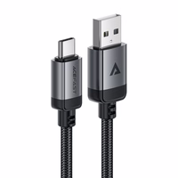 Acefast C20-04 USB-A - USB-C kaabel 480Mb/s 3A 1.2m - must