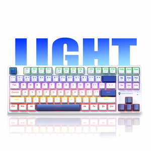 Machenike K500B-B87 Juhtmega mehaaniline mänguklahvistik taustvalgustusega, Red Switch - valge