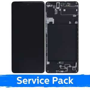 LCD Ekraan Ühildub Samsung A715 A71 Must Koos Frame (Service Pack)