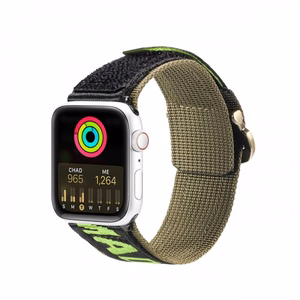 Rihm Dux Ducis Outdoor Apple Watch 42mm/44mm/45mm must / roheline