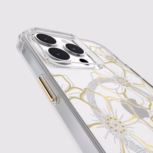 Case-Mate Floral Gems MagSafe ümbris seadmele iPhone 15 Pro Max, kuldne