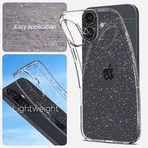 Spigen Liquid Crystal ümbris seadmele iPhone 16 6.1", läbipaistev sädelusega