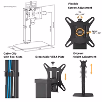 Single-Monitor 17"-32" Desk Alus, Must