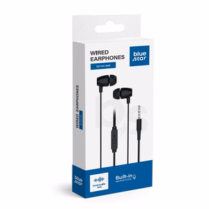 Wire earbuds Jack 3,5 mm sinine Star PA-E67 1,2 m must