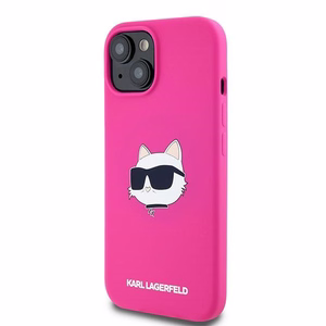 Karl Lagerfeld Silicone Choupette Head MagSafe Ümbris jaoks iPhone 15 Plus / 14 Plus - roosa