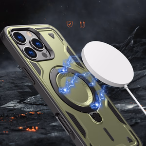 Hybrid Armor Trendy Ümbris with MagSafe jaoks iPhone 16 Pro Max - Roheline
