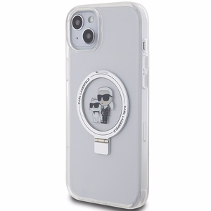 Karl Lagerfeld KLHMP15MHMRSKCH iPhone 15 Plus / 14 Plus 6.7" valge/valge hardcase Ring Stand Karl&Choupette MagSafe