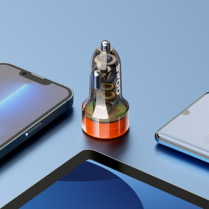 BWOO PD autolaadija 1x USB-C - USB-A port 38W läbipaistev
