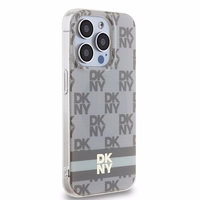 DKNY IML Checkered Mono Pattern & Printed Stripes MagSafe ümbris jaoks iPhone 13 Pro Max - beige