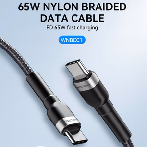 Wozinsky WNBCC1 кабель USB-C USB-C PD 65W 1м - чёрный