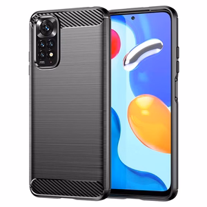 Карбоновый чехол для Xiaomi Redmi Note 11 / Note 11S чёрный
