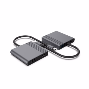 Gembird A-CM-COMBO3-04 USB Type-C 3-in-1 mitmepordine adapter (2x USB port + 2x HDMI + PD), kosmosehall