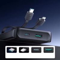 Power Bank Joyroom "JR-PBF19" must 10000mAh 22.5W (PD / QC3.0) + integreeritud Type-C / Lightning kaablid