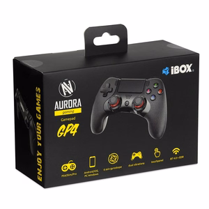 iBox IGP4 mängukontroller must Bluetooth Gamepad analoog / digitaal Android, PC, PlayStation 4, iOS
