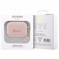 Guess GUAP2LSCHSP AirPods Pro 2 cover roosa/roosa Silicone Charm Heart Collection