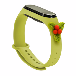 Rihm Xmas Xiaomi Mi Band 5 / 6 jõuludeks Silikoonist rihmaga käevõru koos Puuvõõrikuga - roheline
