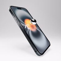 Puro Flexible Glass D3O Hübriidklaas with Must Frame jaoks iPhone 16 Plus / iPhone 15 Pro Max / iPhone 15 Plus