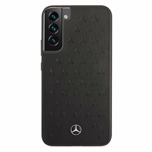 Mercedes nahast tähtede mustriga ümbris Samsung Galaxy S22+ jaoks - must