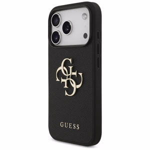 Guess Grained Big 4G & Classic Logo ümbris jaoks iPhone 17 Pro - must