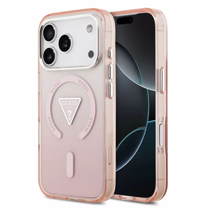 GUESS ümbris jaoks IPHONE 17 Pro compatible with MagSafe GUHMP17LHGTMLCGP (IML Gradient W/ Triangle Logo) roosa