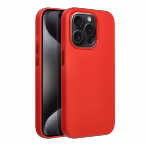 Чехол Leather Mag Cover (MagSafe) для iPhone 15 Pro красный