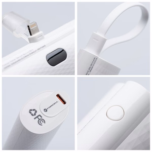 Внешний аккумулятор Forcell F-Energy Power Plug F5K3 PD 20W 5000 mAh со встроенным коннектором Lightning белый