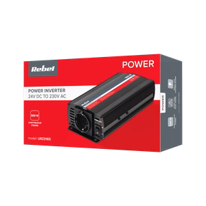 REBEL 24 V–230 V inverter, 500 W, Saksa F-tüüpi pistikupesa