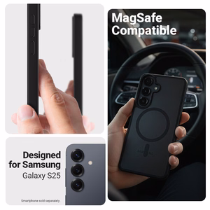 Crong Hybrid Matte Magnetic MagSafe ümbris seadmele Samsung Galaxy S25, valge