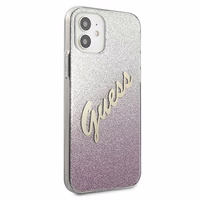 Guess GUHCP12SPCUGLSPI iPhone 12 mini 5.4" roosa/roosa kõvakaaneline Glitter Gradient Script