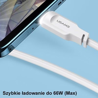 USAMS Kaabel USB-C 6A 1,2m Port Display Fast Charging Lithe Series lilla SJ568USB03 (US-SJ568)