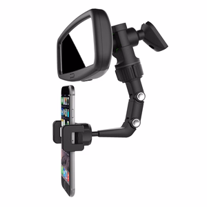 Adjustable car rearview mirror hoidja jaoks smartphone must