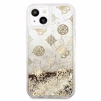 Guess GUHCP13SLGPEGO iPhone 13 mini 5.4" kuldne/kuldne kõvakaane Peony Liquid Glitter
