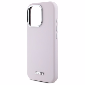 DKNY Liquid Silicone Small Metal Logo MagSafe iPhone 16 Pro Max Ümbris - Roosa