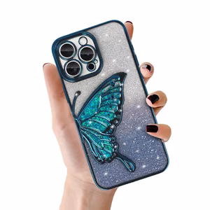 Tel Protect Butterfly Water Ümbris jaoks Iphone 16e sinine