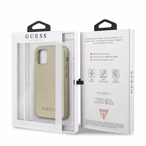 Guess GUHCP12SIGLGO iPhone 12 mini 5.4" kuldne/kuldne kõvakaaneline Iridescent