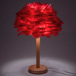 Laua lamp voodikõrval feather Kunst Deco punane CBDPH