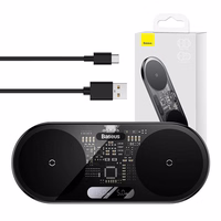 Dual Qi wireless laadija Baseus Digital LED Display, 20W