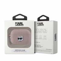 Karl Lagerfeld Monogram Choupette Head ümbris jaoks AirPods Pro 2 - roosa