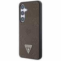 Guess Grained Hot Stamp Peony Pattern Triangle Logo MagSafe Ümbris jaoks Samsung Galaxy S25 - Brown