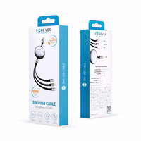 Forever 3in1 kaabel USB - Lightning + 2x USB-C 1,2 m 100W must