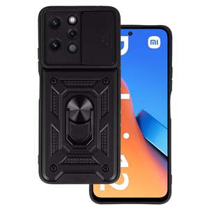 Slide Camera Armor Ümbris jaoks Xiaomi Redmi 12 Must