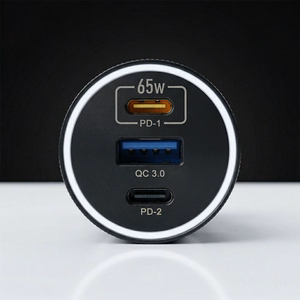 Blavec Автомобильное зарядное устройство BS-06D-C Trip — USB + 2x Type C — QC 3.0 18W PD 65W с кабелем Type C — Type C (CCBS06DCQ-U2CB) чёрный