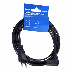 SAVIO CL-144 toitekaabel must 3 m nurga all