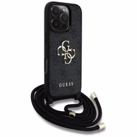 GUESS ümbris jaoks IPHONE 16 Pro Max GUHCP16XP4GMGCRK (CBDY PU 4G Big Logo W/Cord Strap) must