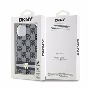 DKNY IML Checkered Mono Pattern & Printed Stripes MagSafe Ümbris jaoks iPhone 15 Plus / 14 Plus - Must